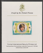 Comoro Islands 1981 Princess Diana's 21st Birthday 200f imperf proof mounted on Format International proof card, as SG 482