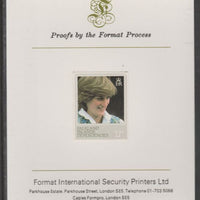 Falkland Islands Dependencies 1982 Princess Di's 21st Birthday 17p imperf proof mounted on Format International proof card, as SG 109