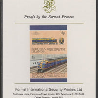 Bernera 1983 Locomotives #2 (Atcheson, Topeka & Santa Fe) 5p se-tenant imperf proof pair mounted on Format International proof card