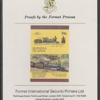 Bernera 1983 Locomotives #2 (Lehigh Valley Railroad) 10p se-tenant imperf proof pair mounted on Format International proof card
