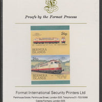 Bernera 1983 Locomotives #2 (DB Class EO3) 26p se-tenant imperf proof pair mounted on Format International proof card