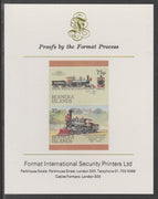 Bernera 1983 Locomotives #2 (Chicago, Rock Island & Pacific Railroad) 75p se-tenant,imperf proof pair mounted on Format International proof card