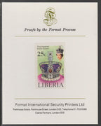 Liberia 1978 Coronation 25th Anniversary 25c Imperial State Crown imperf proof mounted on Format International proof card, as SG 1349