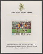 Liberia 1978 Football World Cup 25c imperf proof mounted on Format International proof card, as SG 1344