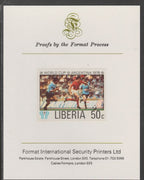 Liberia 1978 Football World Cup 50c imperf proof mounted on Format International proof card, as SG 1346