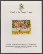 Liberia 1978 Football World Cup Winners 1c Brazil v Spain imperf proof mounted on Format International proof card, as SG 1356
