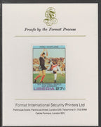 Liberia 1978 Football World Cup Winners 27c Peru v Scotland imperf proof mounted on Format International proof card, as SG 1359