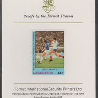 Liberia 1978 Football World Cup Winners 2c Italy v France imperf proof mounted on Format International proof card, as SG 1357