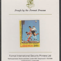 Liberia 1978 Football World Cup Winners 35c Austria v W Germany imperf proof mounted on Format International proof card, as SG 1360