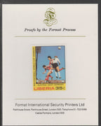 Liberia 1978 Football World Cup Winners 35c Austria v W Germany imperf proof mounted on Format International proof card, as SG 1360