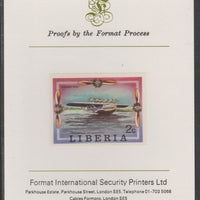Liberia 1978 Progress in Aviation 2c Dornier DO-X Flying Boat imperf proof mounted on Format International proof card, as SG 1327