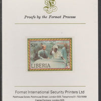 Liberia 1978 Visit by President Carter $1 imperf proof mounted on Format International proof card, as SG 1355