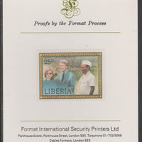 Liberia 1978 Visit by President Carter 25c imperf proof mounted on Format International proof card, as SG 1354