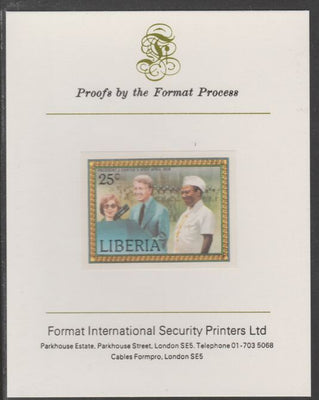 Liberia 1978 Visit by President Carter 25c imperf proof mounted on Format International proof card, as SG 1354