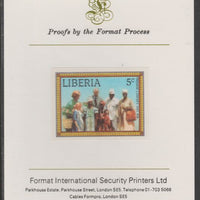Liberia 1978 Visit by President Carter 5c imperf proof mounted on Format International proof card, as SG 1353