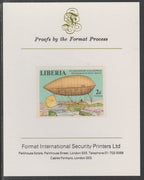 Liberia 1978 Zeppelin Anniversary 2c imperf proof mounted on Format International proof card, as SG 1334