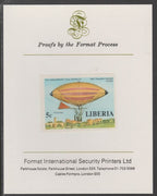 Liberia 1978 Zeppelin Anniversary 5c imperf proof mounted on Format International proof card, as SG 1336