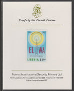 Liberia 1979 25th Anniversary of Radio ELWA $1 imperf proof mounted on Format International proof card, as SG 1370