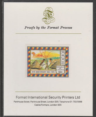 Liberia 1979 Organisation for African Unity 50c imperf proof mounted on Format International proof card, as SG 1378