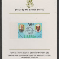 Liberia 1979 Centenary of Joining UPU 35c imperf proof mounted on Format International proof card, as SG 1368