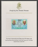 Liberia 1979 Centenary of Joining UPU 35c imperf proof mounted on Format International proof card, as SG 1368