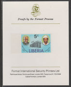 Liberia 1979 Centenary of Joining UPU 5c imperf proof mounted on Format International proof card, as SG 1367