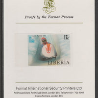 Liberia 1980 Lake Placid Winter Olympics 17c Bobsleigh imperf proof mounted on Format International proof card, as SG 1451