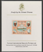 Liberia 1980 Mano River & UPU Anniversarys 80c imperf proof mounted on Format International proof card, as SG 1459
