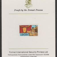 Liberia 1981 Gold Nugget Pendant 3c imperf proof mounted on Format International proof card, as SG 1505