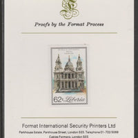 Liberia 1981 Royal Wedding 62c imperf proof mounted on Format International proof card, as SG 1492