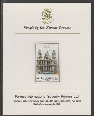 Liberia 1981 Royal Wedding 62c imperf proof mounted on Format International proof card, as SG 1492