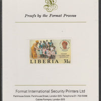 Liberia 1984 Children's Home 31c imperf proof mounted on Format International proof card, as SG 1596