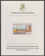 Liberia 1984 Hospital 3c imperf proof mounted on Format International proof card, as SG 1569
