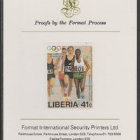 Liberia 1984 Kipchoge Keino (Runner) 41c imperf proof mounted on Format International proof card, as SG 1584