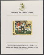 Liberia 1985 Football World Cup 25c imperf proof mounted on Format International proof card, as SG 1607