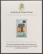 Liberia 1986 Ameripex (Stamp Exhibition) 31c imperf proof mounted on Format International proof card, as SG 1626