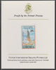 Liberia 1986 Statue of Liberty Centenary 20c imperf proof mounted on Format International proof card, as SG 1628