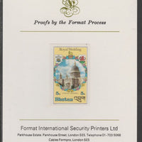 Bhutan 1981 Royal Wedding 5n imperf proof mounted on Format International proof card, as SG 441