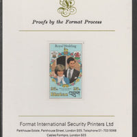 Bhutan 1981 Royal Wedding 25n imperf proof mounted on Format International proof card, as SG 443