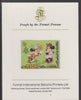 Lesotho 1982 Disney Christmas - Twelve Days of Christmas 2c Two Turtle Doves imperf proof mounted on Format International proof card, as SG 524