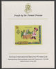 Lesotho 1982 Disney Christmas - Twelve Days of Christmas 3c Four Calling Birds imperf proof mounted on Format International proof card, as SG 526