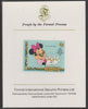 Lesotho 1982 Disney Christmas - Twelve Days of Christmas 4c Five Golden Rings imperf proof mounted on Format International proof card, as SG 527