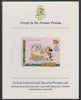 Lesotho 1982 Disney Christmas - Twelve Days of Christmas 75c Seven Swans A-Swimming imperf proof mounted on Format International proof card, as SG 529