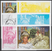 Mongolia 1997 Princess Diana 1000f imperf m/sheet #3 and Westminster Abbey, the set of 6 progressive proofs comprising the 4 individual colours plus 2 composites, unmounted mint