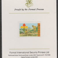 Ghana 1982 75th Anniversary of Scouting 20p Planting Tree imperf proof mounted on Format International proof card, as SG 991