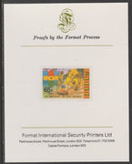 Ghana 1982 75th Anniversary of Scouting 65p Campfire Cooking imperf proof mounted on Format International proof card, as SG 992