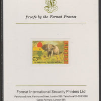 Ghana 1982 75th Anniversary of Scouting 3c Observing Elephant imperf proof mounted on Format International proof card, as SG 994