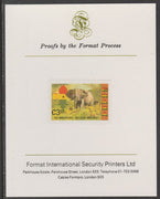 Ghana 1982 75th Anniversary of Scouting 3c Observing Elephant imperf proof mounted on Format International proof card, as SG 994
