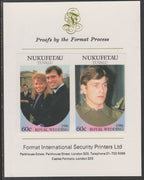 Tuvalu - Nukufetau 1986 Royal Wedding (Andrew & Fergie) 60c imperf se-tenant proof pair mounted on Format International proof card