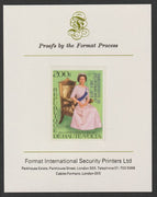 Upper Volta 1978 25th Anniversary of Coronation opt'd on Silver Jubilee 200f imperf proof mounted on Format International proof card